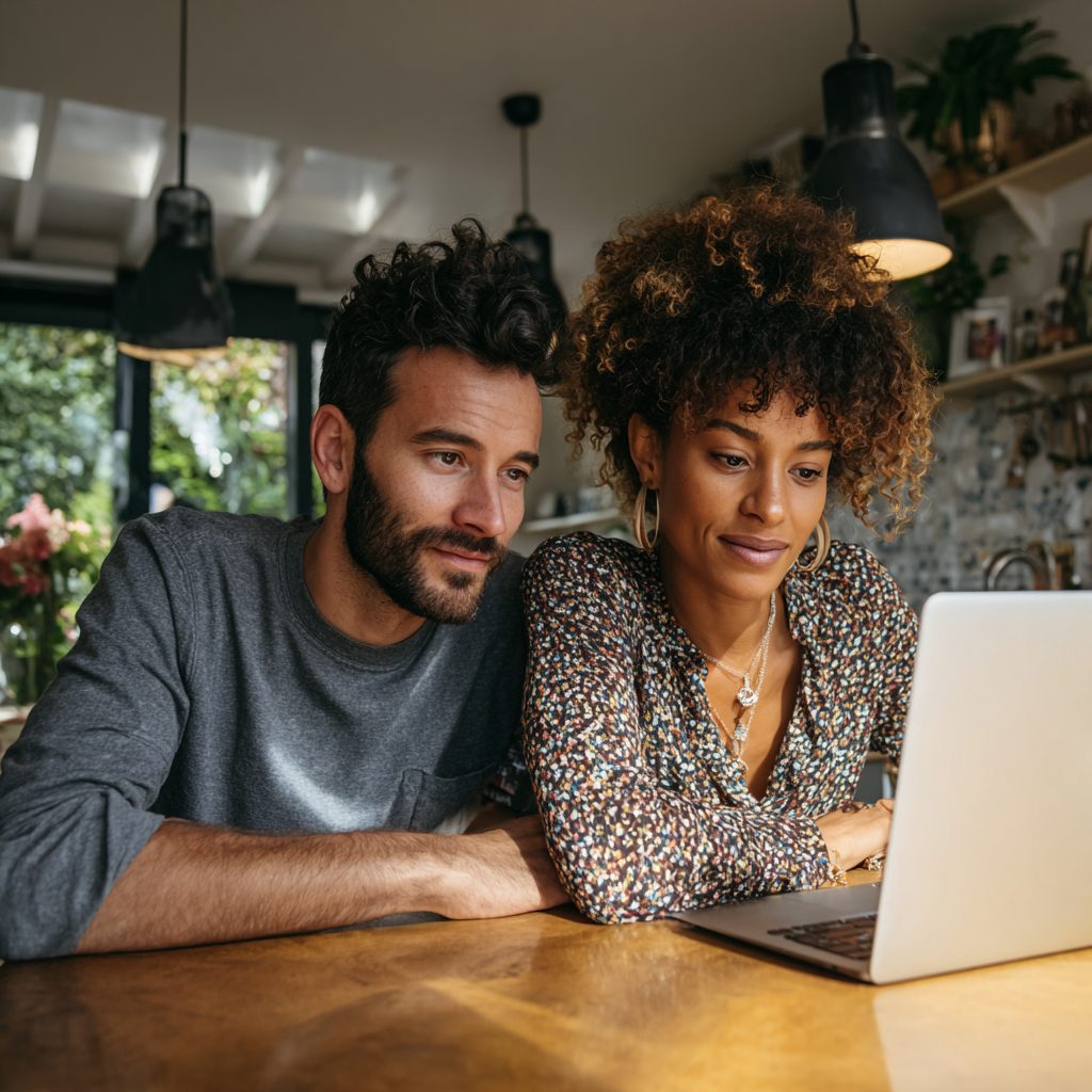 Couple working together to prioritise household debts