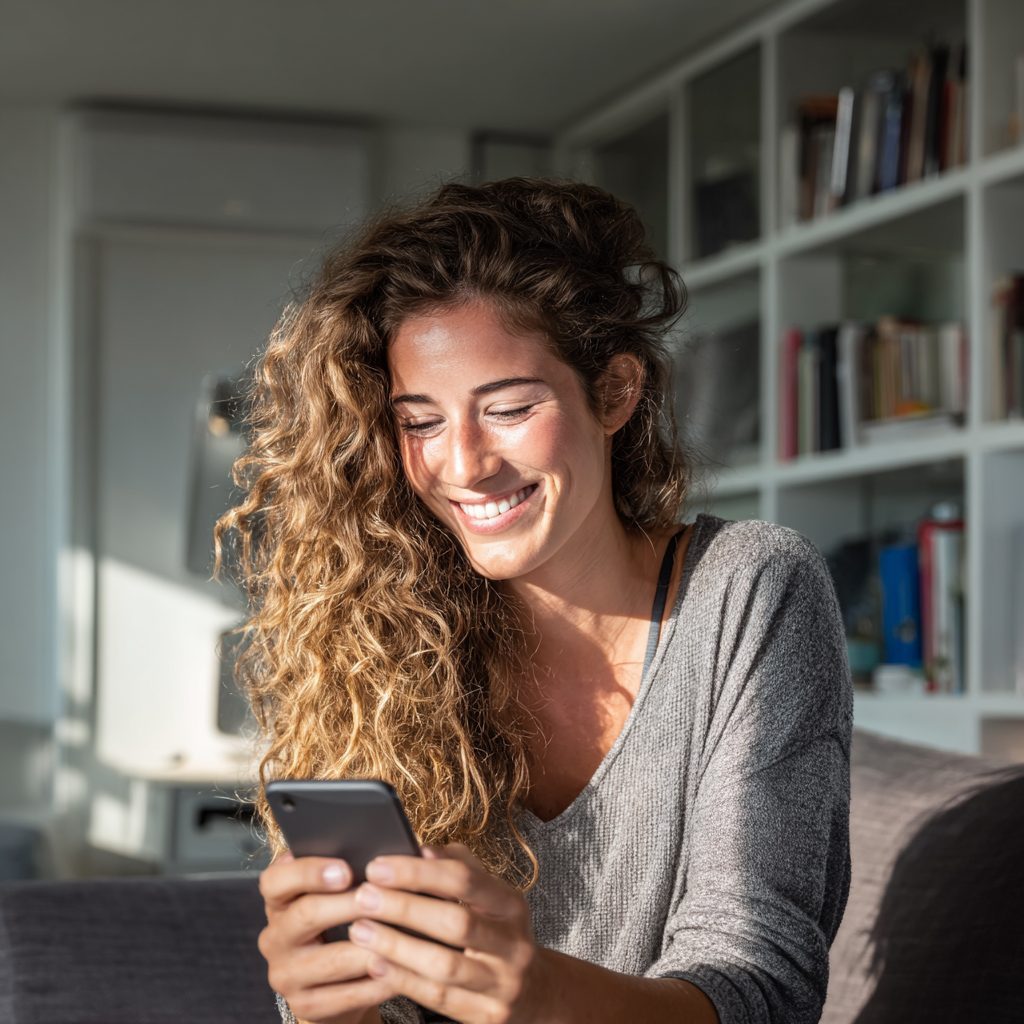 Customer receiving instant £4000 loan decision notification on smartphone 