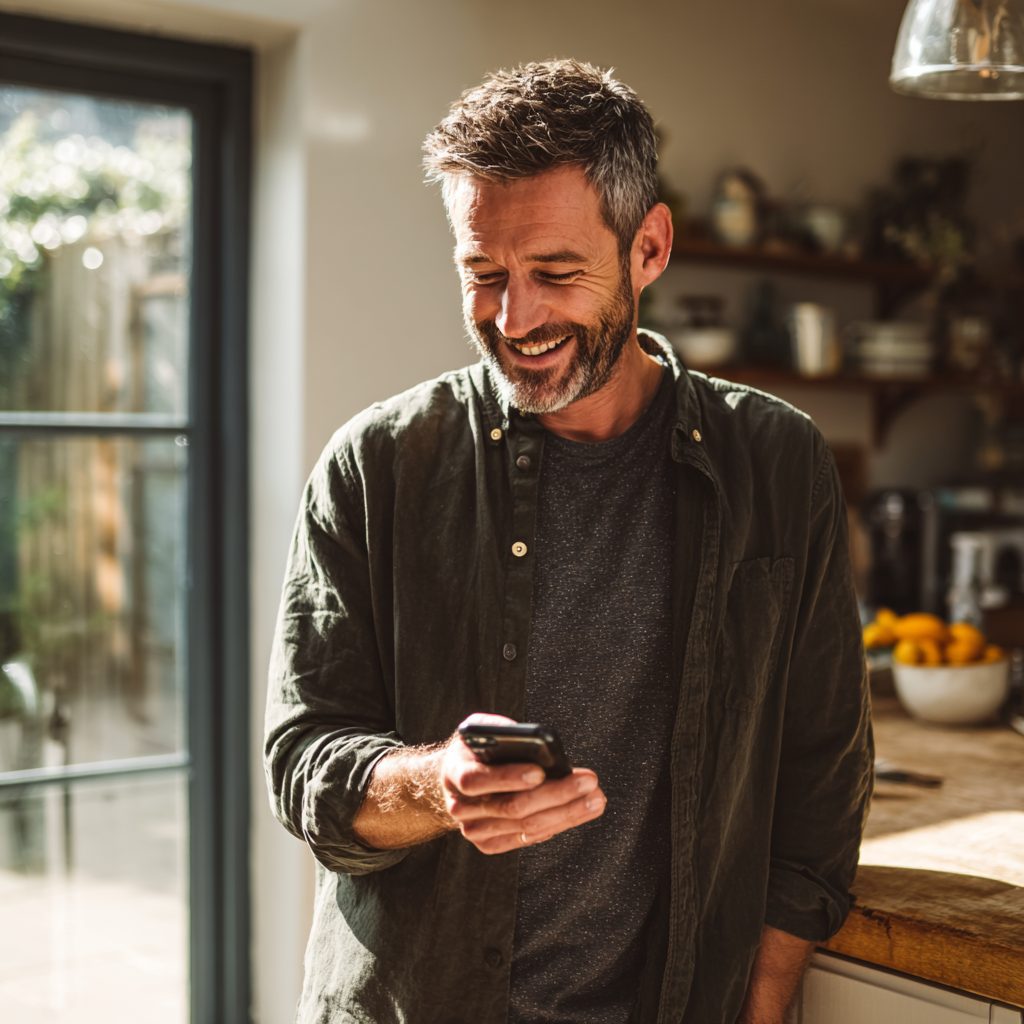 Person receiving instant 3 month loan decision on smartphone