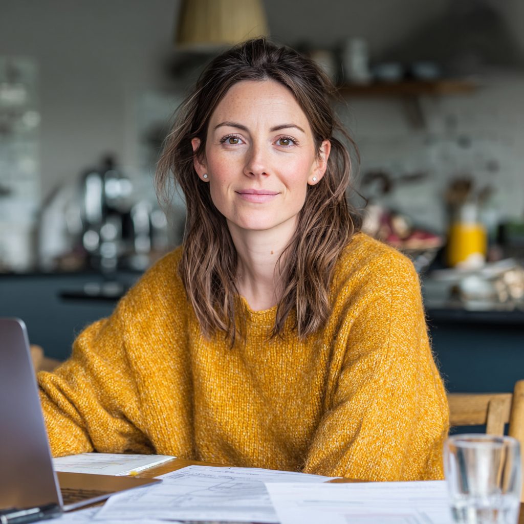 Woman creating a debt repayment plan at home