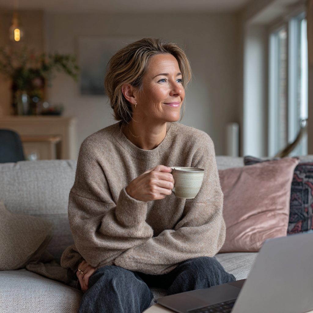 Woman feeling confident and relaxed after understanding apr