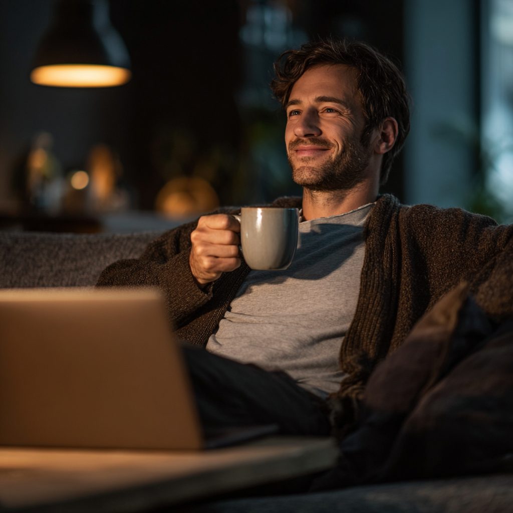 Person relaxing after learning how to budget and take control of finances