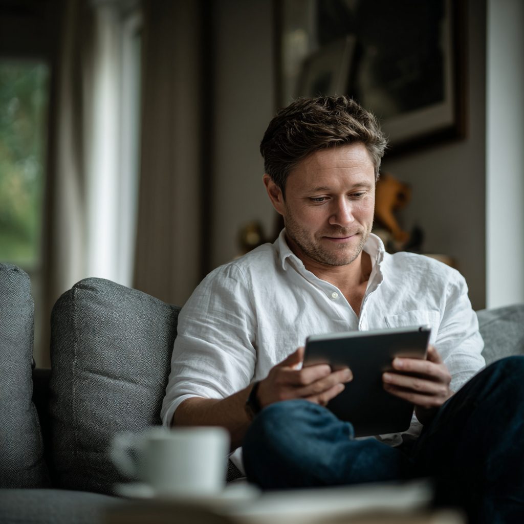 Person comparing £3000 loan alternatives on tablet at home