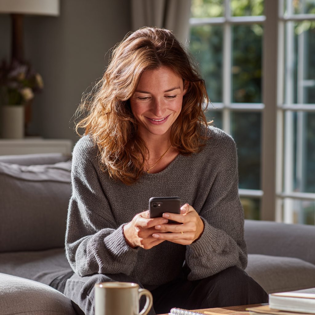 Person receiving instant loan decision notification on smartphone in UK