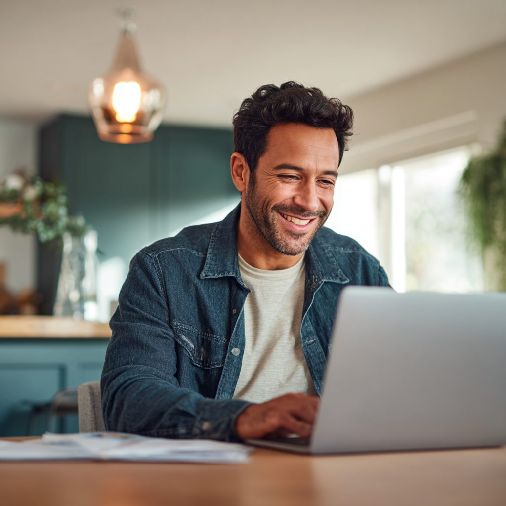 Customer comparing 500 pound loan offers from multiple lenders on laptop